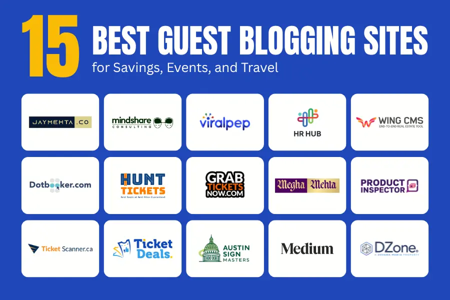 15 Best Guest Blogging Sites for Ticketing, Events, and Entertainment Experts 13 Ticket Deals